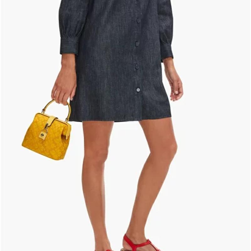 New Kate Spade Locket Leather Portable Crossbody Bag, Shoulder Bag Small Women's Yellow PXRUB217-724