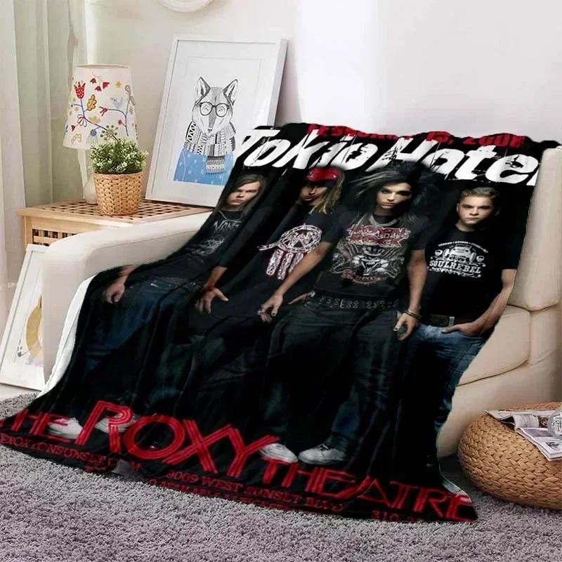 Tokio Hotel Band Retro Printed Blanket Warm Blanket Flannel Soft and Comfortable Blanket Home Travel Bedding Birthday Gift