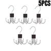 1/2/3/5Pcs 360° Rotating Storage Hanger Hook Multi-Claw Metal Belts Rack Wardrobe Organizer Bras Ties Scarves Closet Supplies
