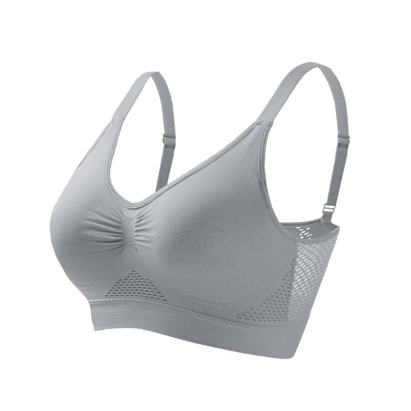 Plus Size Wireless Breathable Seamless Mesh Sports Yoga Bra For Women