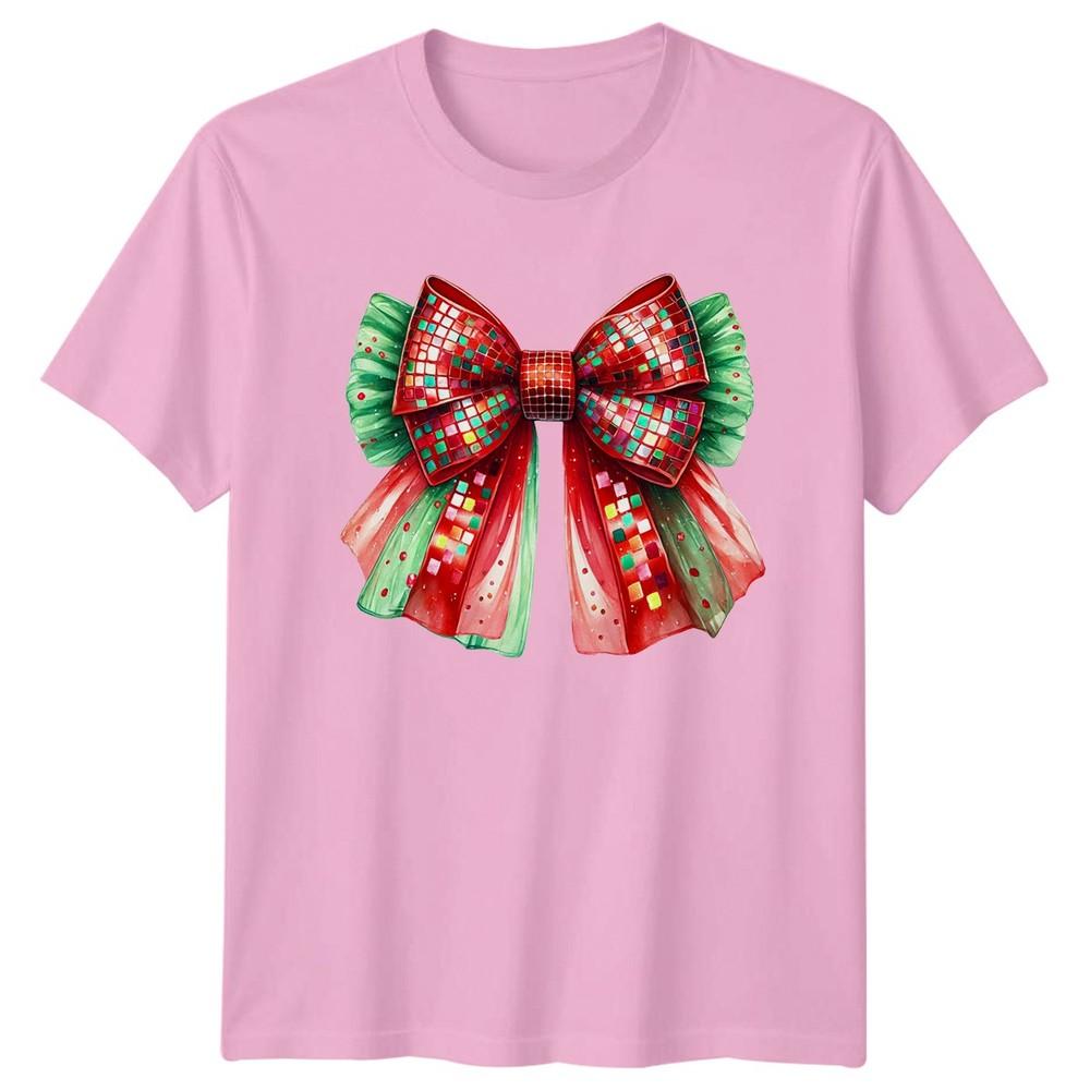 Festive Christmas Bow Holidays Unisexs TShirt Unisexs Tee Graphic Unisex Top