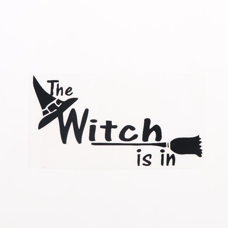 Car Sticker "The Witch Is In" Creative Letter Decal Waterproof Universal Fit for Auto Truck Motorcycle Rear Windshield