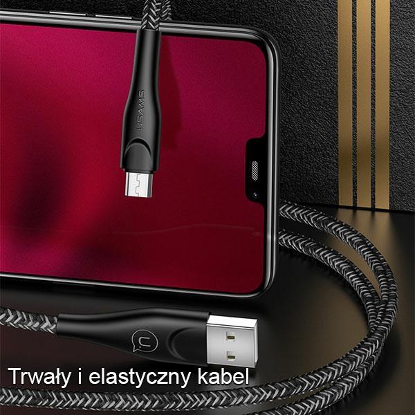 Usams Kabel Pleciony U41 Microusb 3M2A Czerwony/Red Sj399Usb02 (Us-Sj399) Fast Charge