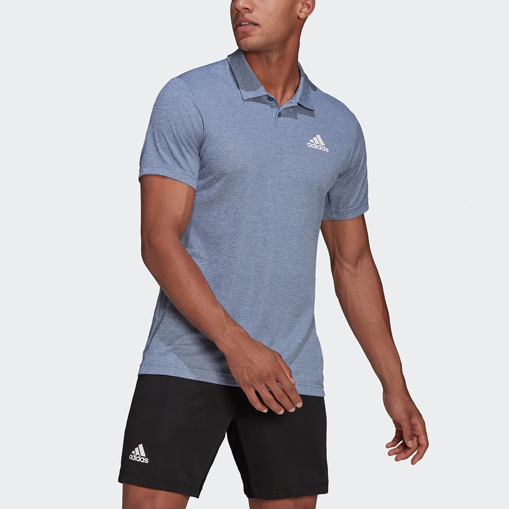Adidas Polo Shirts Men's Blue Polo Collar Moderate Straight Fit GQ3730