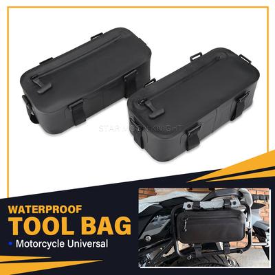 1/2PC Motorcycle Side Frame Hanging Bag TPU Waterproof 2.5L Side Luggage Rack Bags Tool Storage Bag For Commuting & Travel