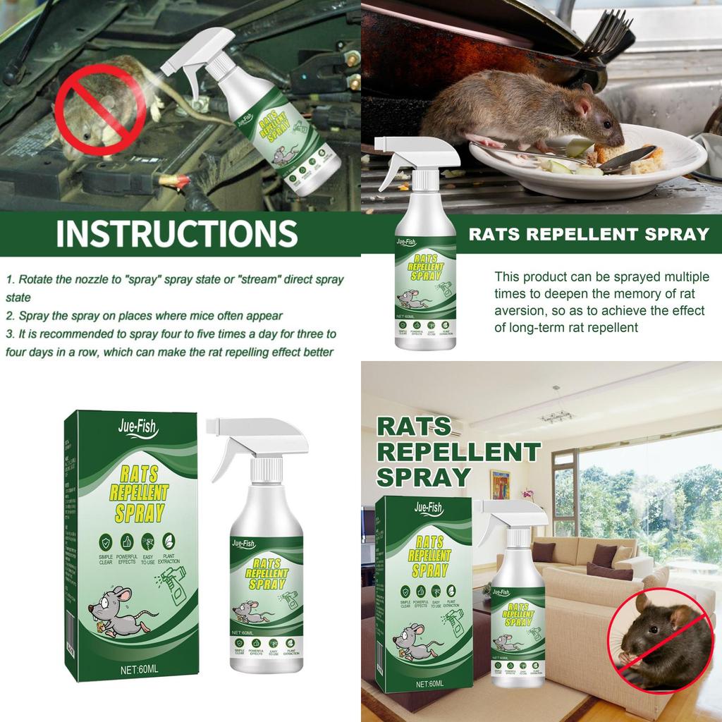 Spray all'Olio Essenziale di Menta Naturale per Repellente per Topi e Controllo Roditori