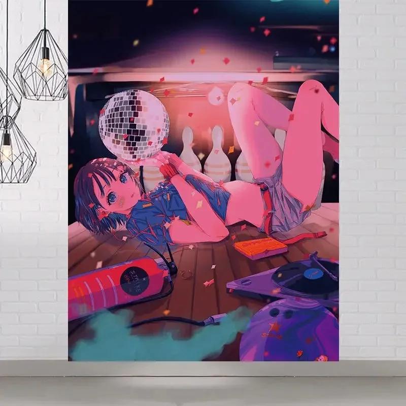 Яркая девушка висит ткань офис гостиная гобелен украшение стены дома гобелен 100x75cm — фото 14