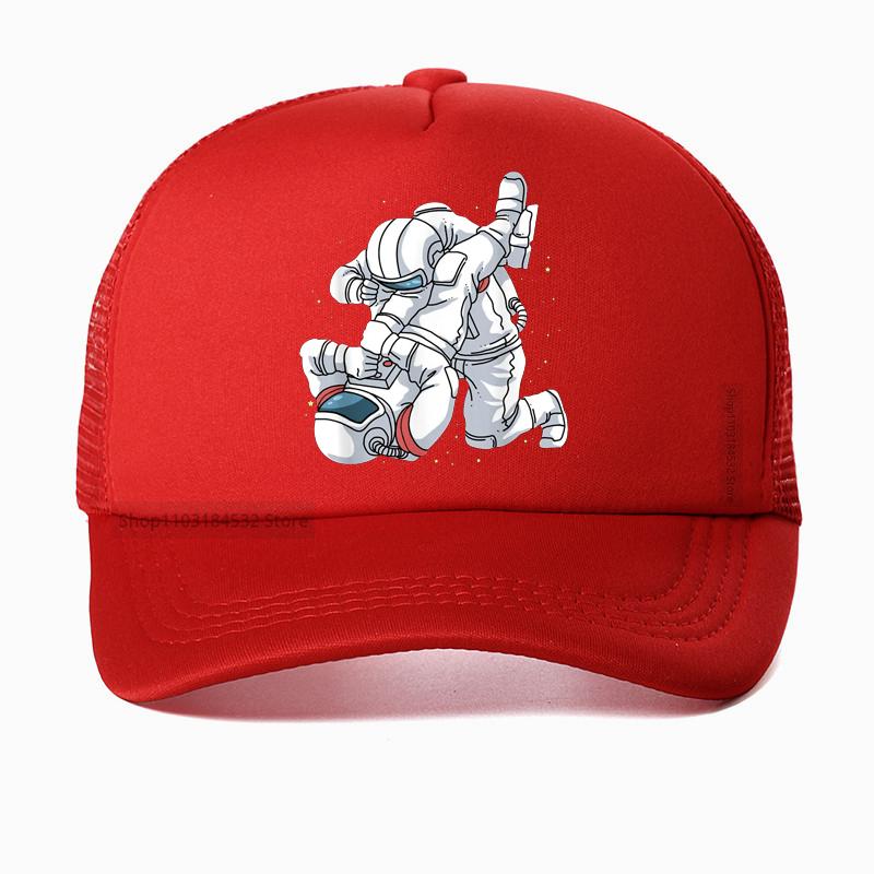 Funny Astronaut Brazilian Jiu Jitsu BJJ MMA Unisex Baseball Cap Adjustable Mesh Breathable Trucker Hat