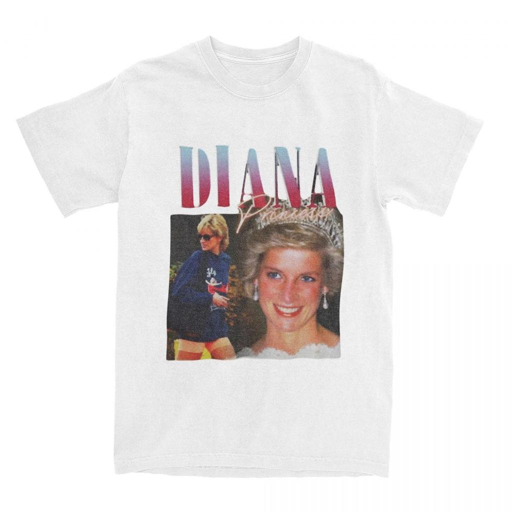 Zabawne koszulki hip-hopowe z księżniczką Dianą z lat 90. Męskie koszulki z okrągłym dekoltem, 100% bawełny, koszulki z krótkim rękawem, ubrania dla dorosłych