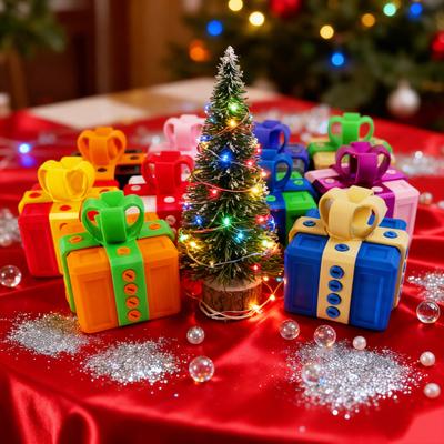 Yousheng 3D Printed Annoying Gift Box with Screws Christmas Puzzle Present Box Prank Case Home Office Desktop Decoration Ornament Joke Gag Gift