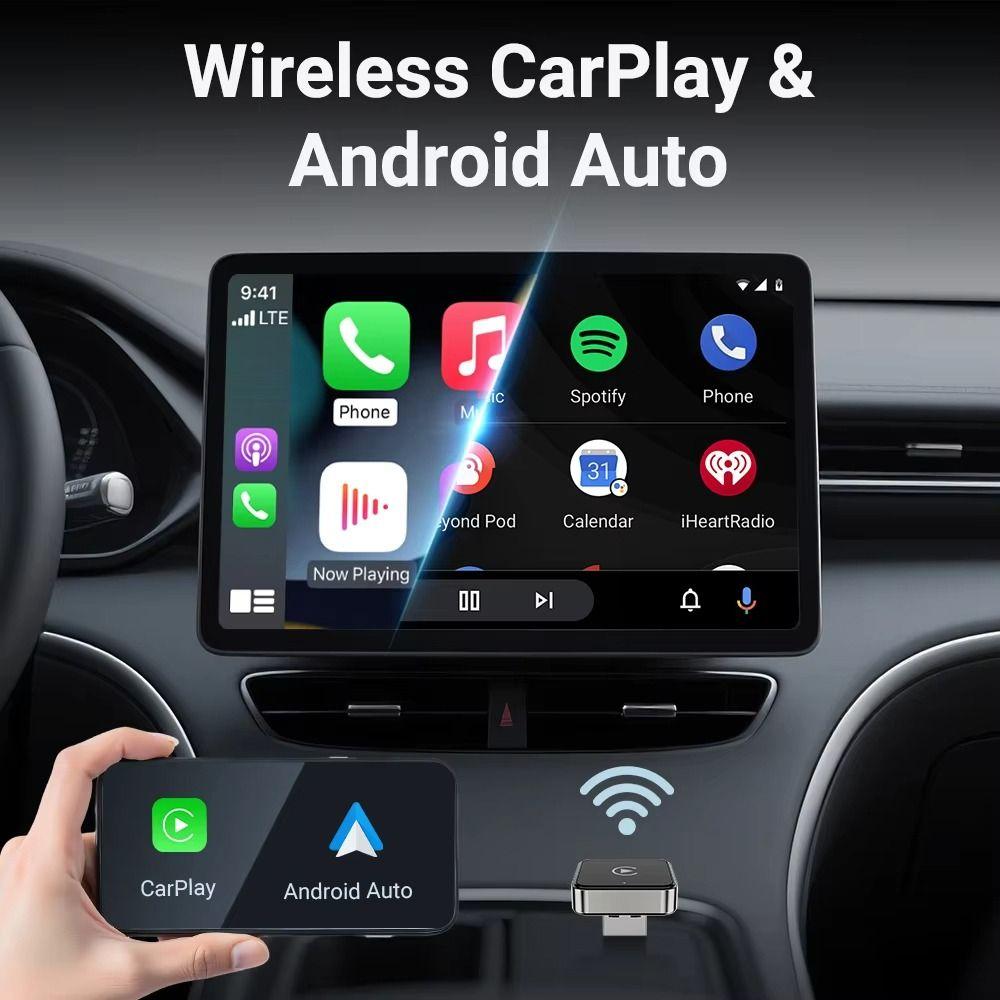 2 in1 CarPlay Android Auto Adapter Wired to Wireless With USB Dongle Smart Mini Box Plug Play Bluetooth Carplay Adapter