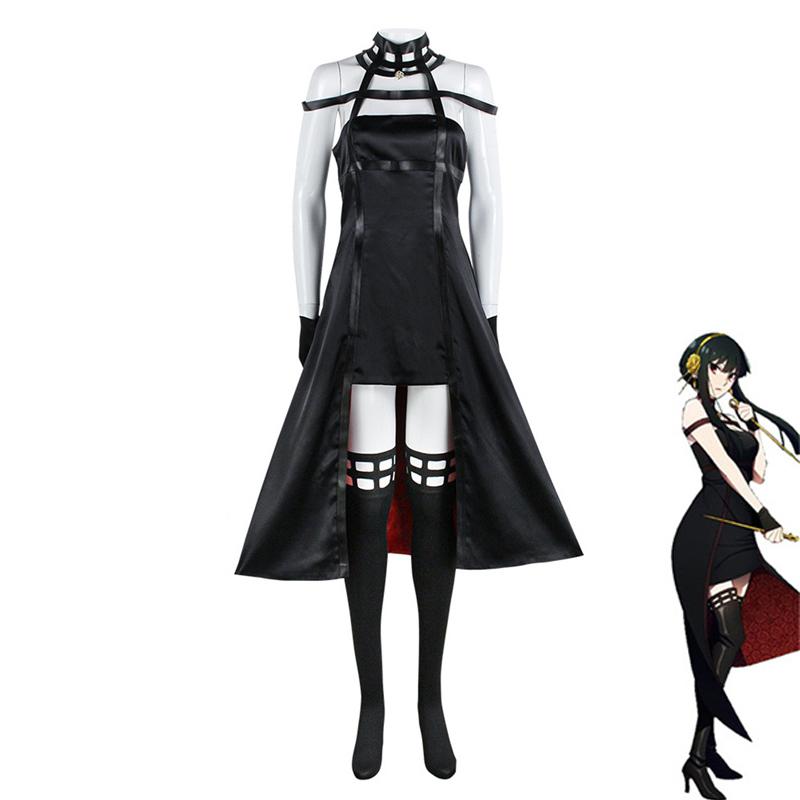 

Аниме Spy X Family Yor Forger косплей парик платье убийца готическая черная красная юбка наряд