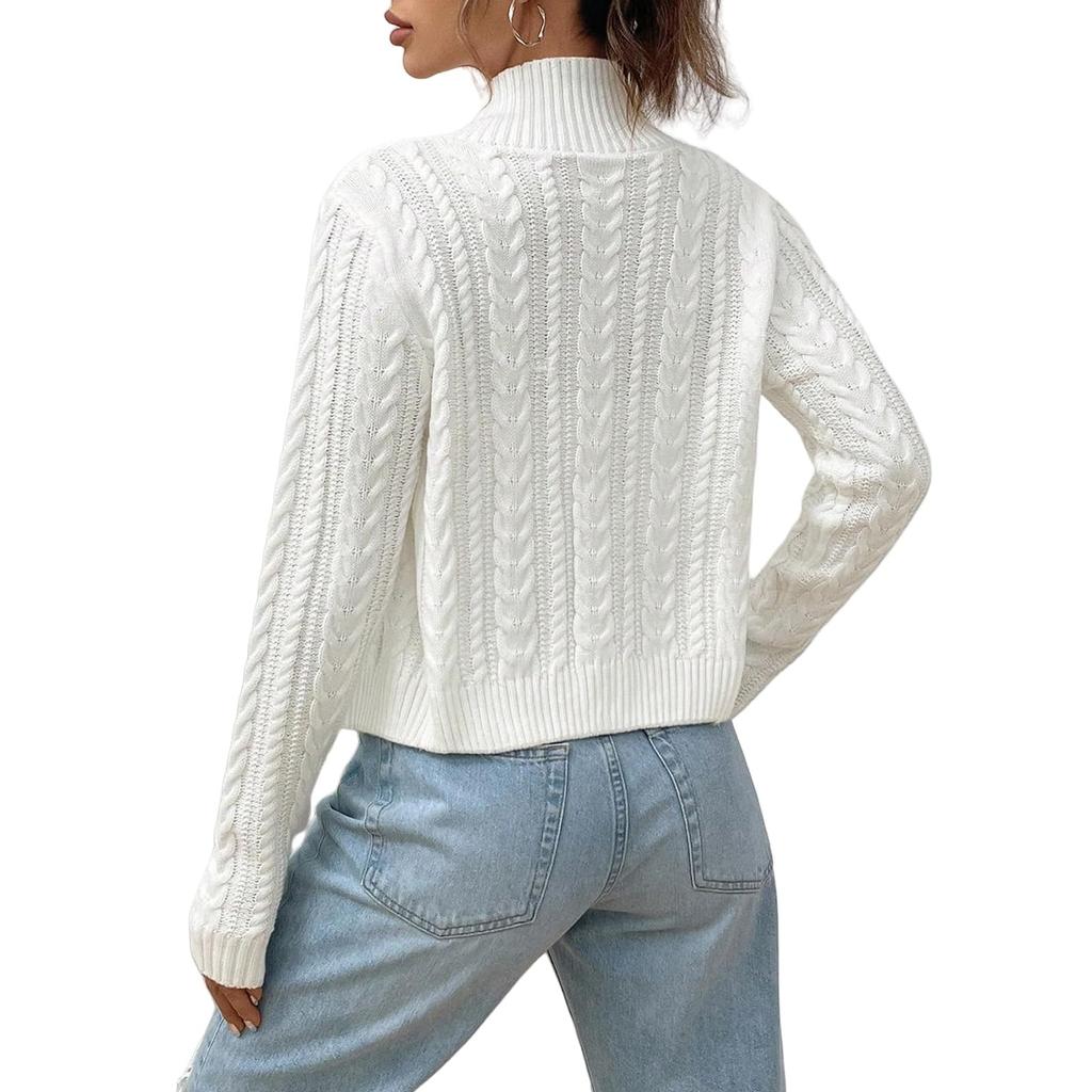 Women's Fashion Casual Cable Knit Cardigan Sweater