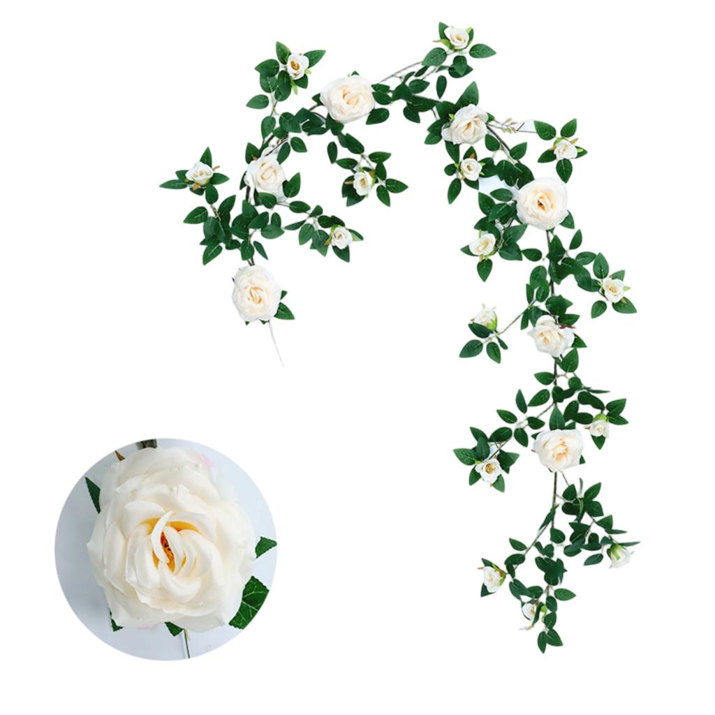 Guirnalda de Flores Artificiales de 1.8m, Guirnalda de Flores Falsas, Flor de Plástico, Cubre Tubos, Decoración de Balcón