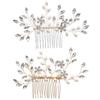 Sparkling Hair Comb Elegant Rhinestone Hairpin Hair Ornament Faux Pearl Hairclip  Girl Gift