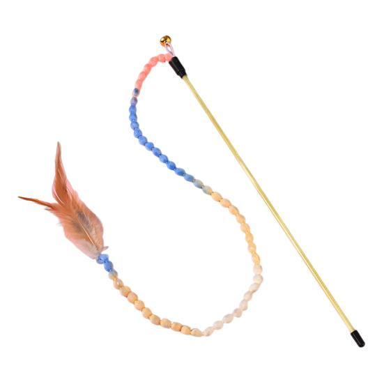 Cat Toy Caterpillar Cat Teaser Colorful Rod Teaser Wand Cat Interactive Toy Funny Feather Pet Cat Supplies Cat Accessory