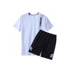 Mens Quick-Dry Sport Set Short Sleeve T-Shirt Mid-Length Shorts Athletic Wear Running Gym Casual