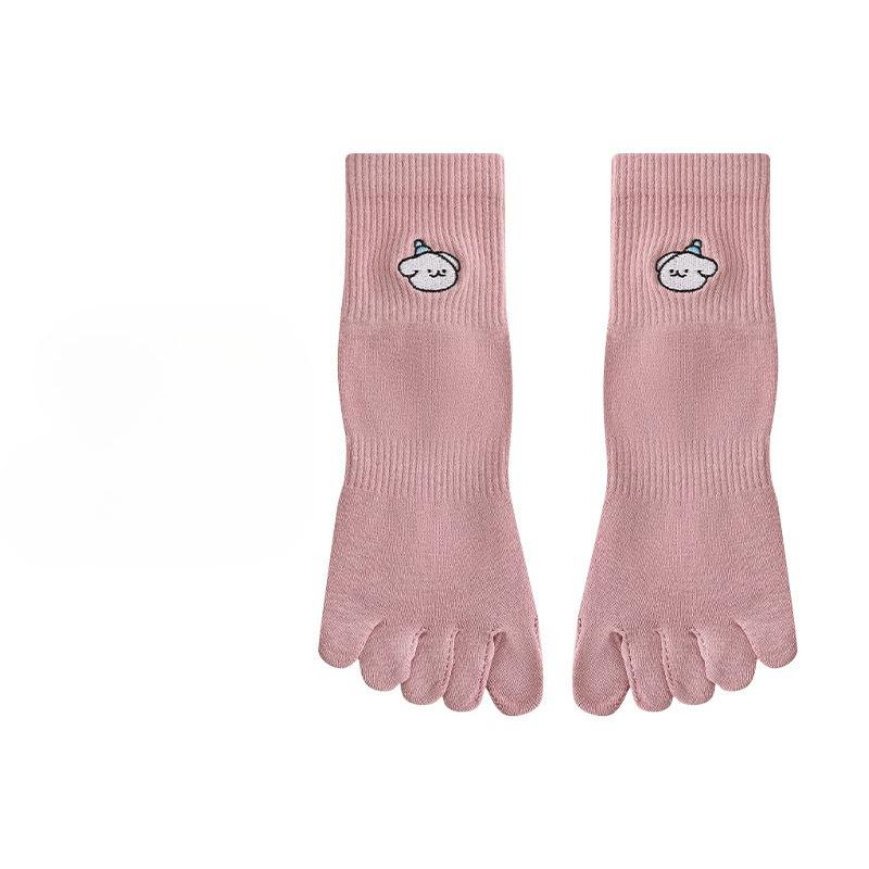 Spring and Autumn Five-fingered Socks with Granular Glue On The Soles of The Feet, Sweat-absorbing and Anti-slip Toe Socks, Boneless Yoga Socks