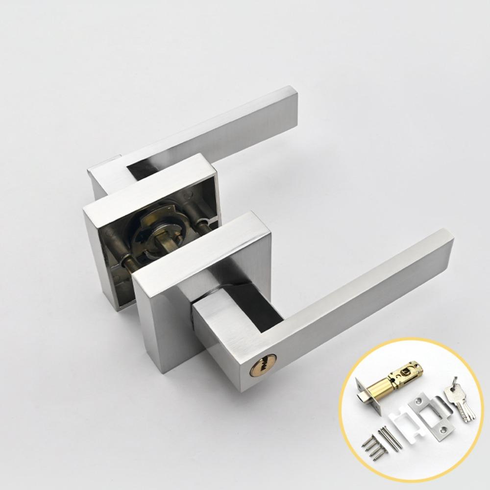 Durable Square Indoor Door Lock Thickened with Core/pin Heavy-duty Three Bar Lock Aluminum Alloy Adjustable