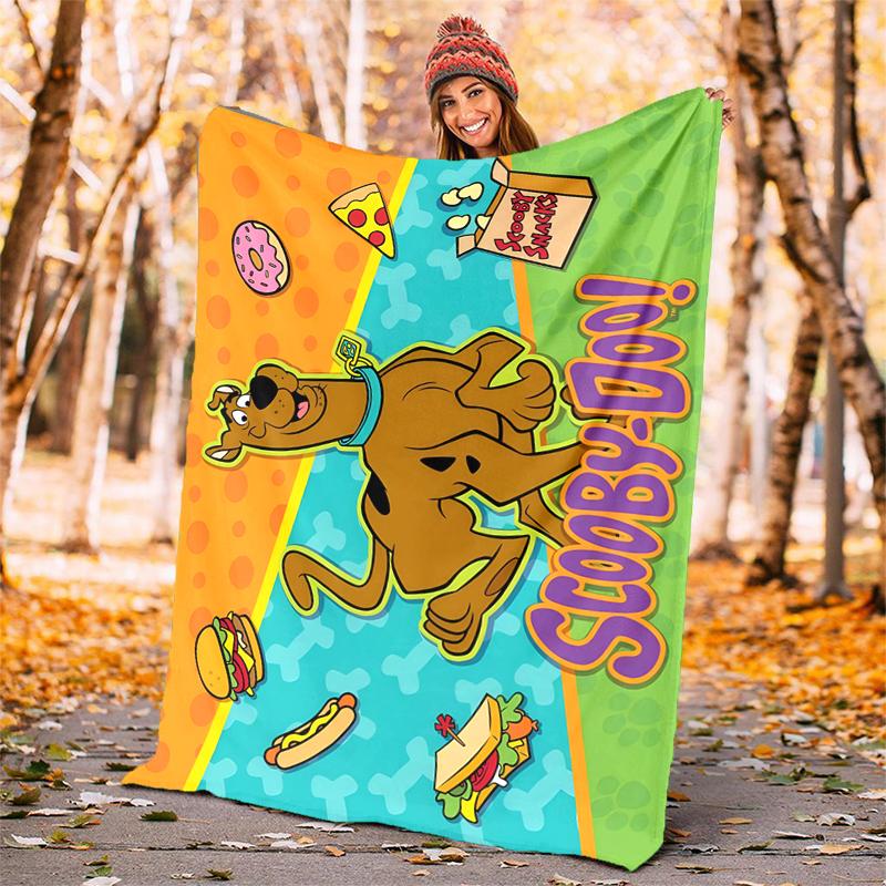 Scooby Doo Flannel Blanket Soft Warm All-Season Throw, Design for Camping, Car Travel, Hiking Sofa, Bed, Office Perfect Gift for Parties
