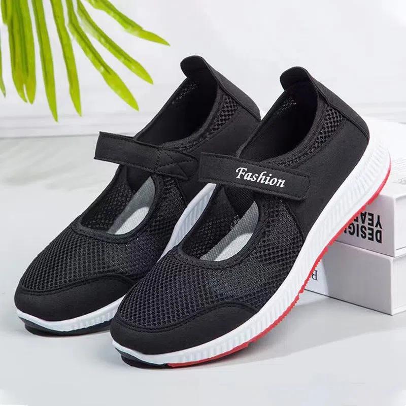 WTEMPO Dámské jarní letní velké velikosti boty s měkkou podrážkou prodyšné dámské jednobarevné protiskluzové tenisky