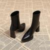 European and American Style Pointed Head High Heel Short Boots Women's Small Waterproof Table Huge Good-looking Thin Boots