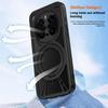 For Honor Magic7 Pro 5G Case Magnetic Kickstand Hollow Heat Dissipation Silicone+PC+Metal Bumper Phone Cover