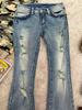 Tall Girl Low Waist Ripped Micro Flare Jeans - Slim Fit Summer Pants