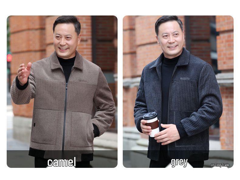 Dad's 2024 Casual Spring/Autumn Jacket for Elderly Men - Ideal for 50-Year-Olds and Up.
