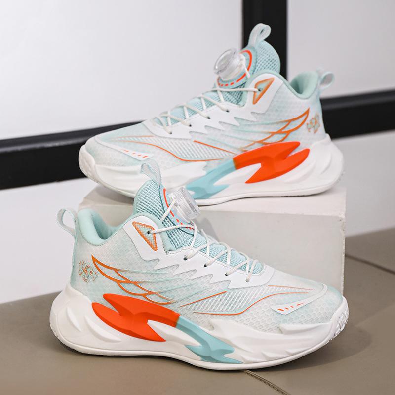 Children's basketball shoes New middle-aged and older children's mesh breathable non-slip shock-absorbing running shoes Men's and girls' training shoe