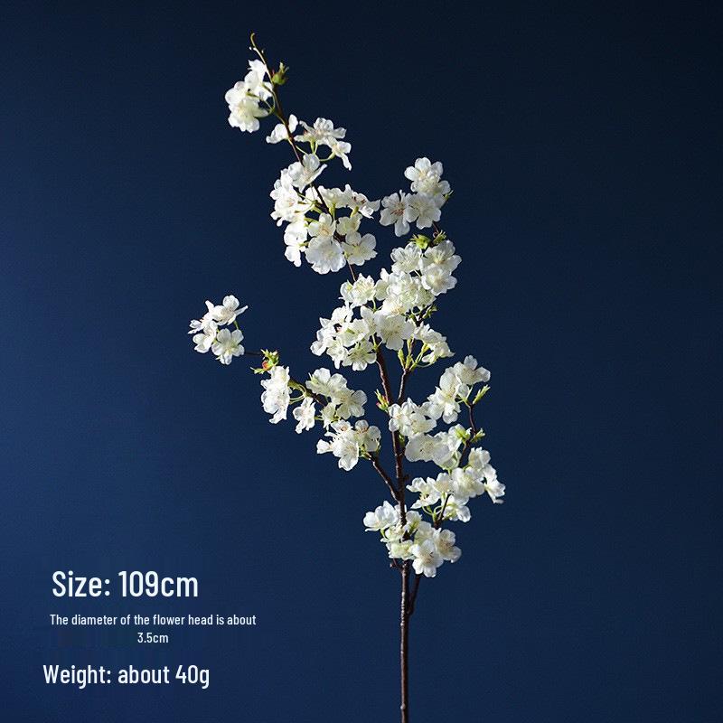 Cherry Blossom 4-Fork Silk Floral Branch for Wedding Arch Decor
