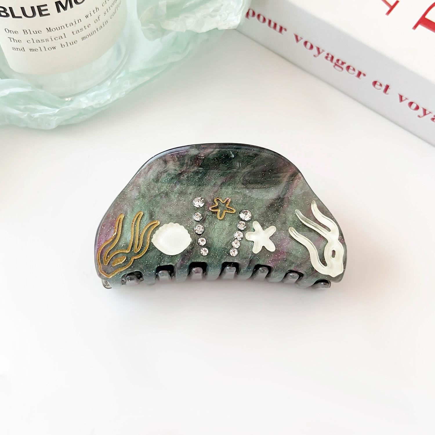 

Большой размер Морская серия Большие заколки для волос Краб Заколка для волос Бриллиант Морская звезда Ракушка Зажимы для волос Заколка Ацетат Аксессуары для волос Ручная работа