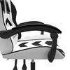 Gaming Chair Swivel White and Black Artificial Leather