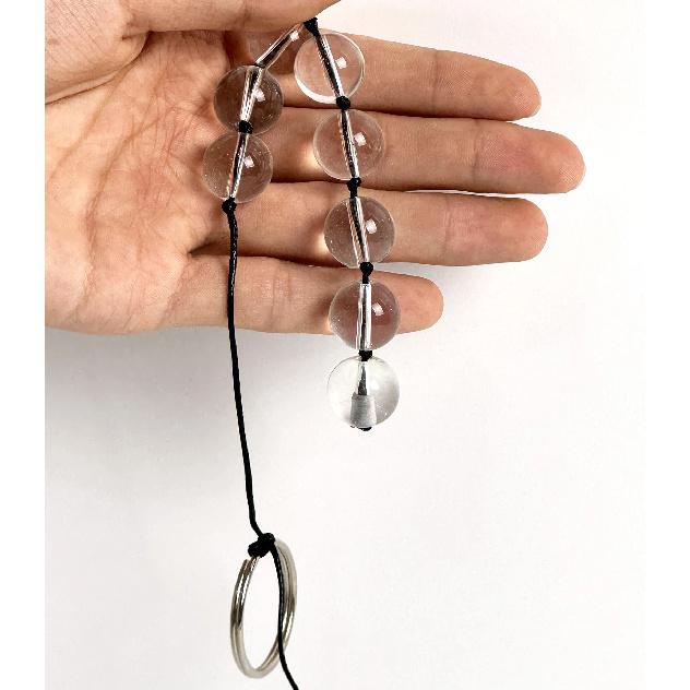 Glass Anal Beads Crystal Butt Plug,Anal Training Beads Anal Chain Prostate Massager Transparent Beads Vagina Anal Plug