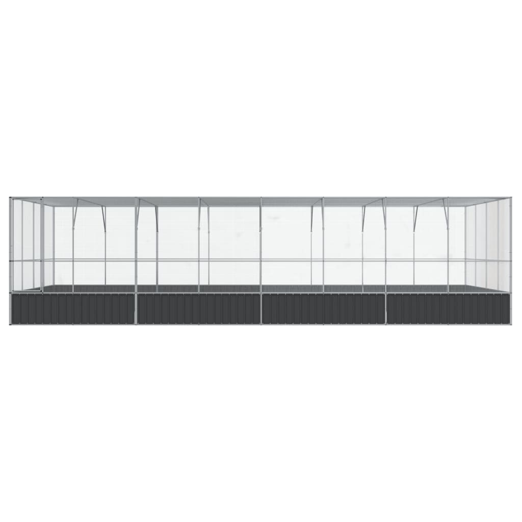 Vidaxl Woliera Z Przedłużeniem, Srebrna, 832X414X212 Cm, Stal