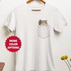 Chipmunk Peeking Out of Pocket T-Shirt, Peekaboo Animal Short Sleeve Tee