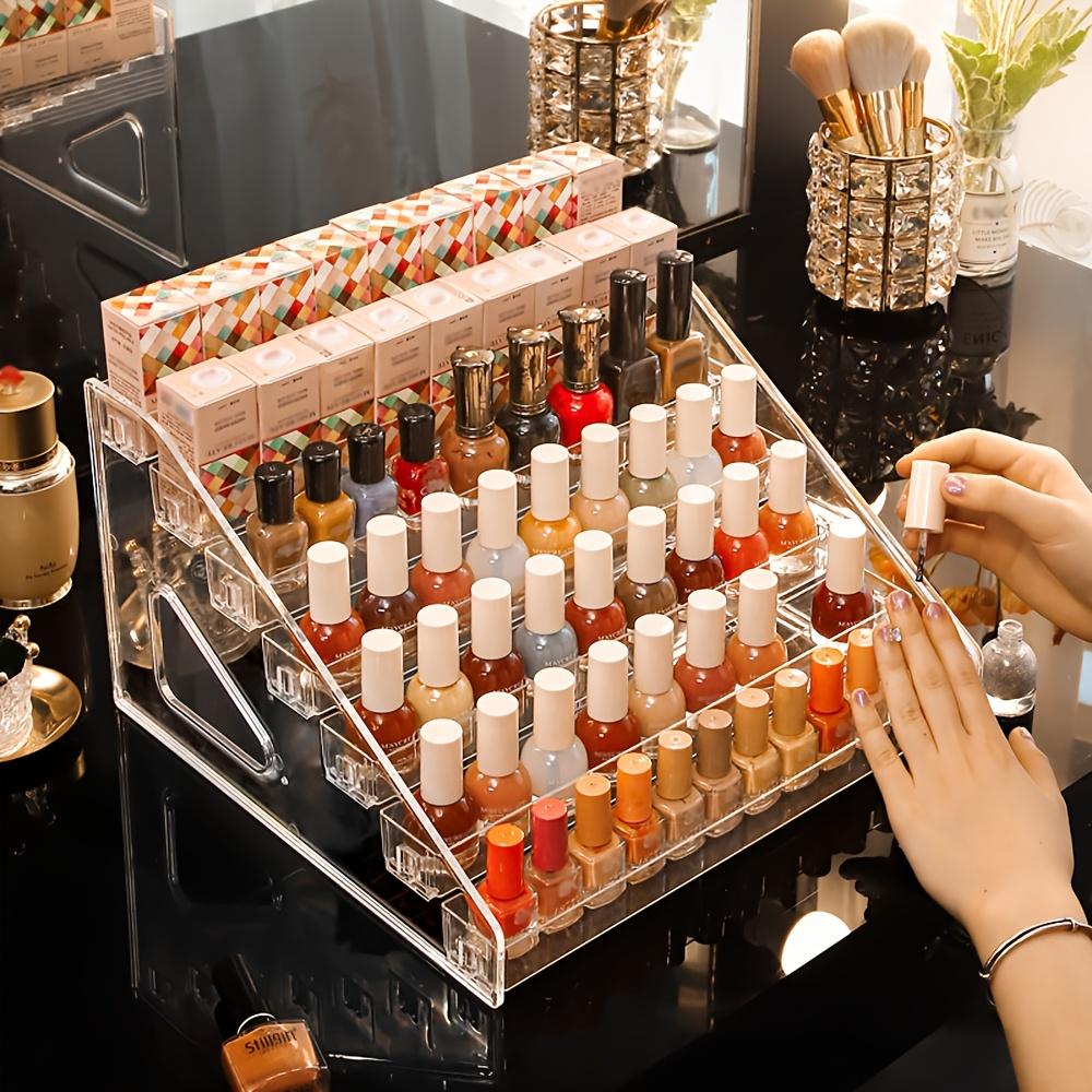 1pc Display Shelf, Desktop Badge Color Paper Diffuse Around The Edge Of The Ladder Transparent Placement Of Grain Standing Card