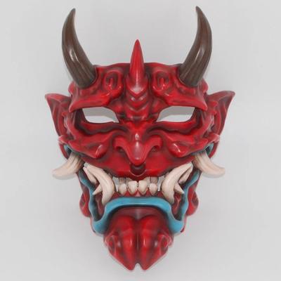 Red Prajna Mask Demon Resin Red Faced Ghost Face 1PCS