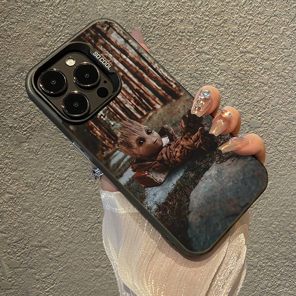 

R-Groot Phone Case For IPhone 16 15 Plus 14 13 12mini 11Pro Max Candy Matte Shockproof Back Cover iPhone14plus