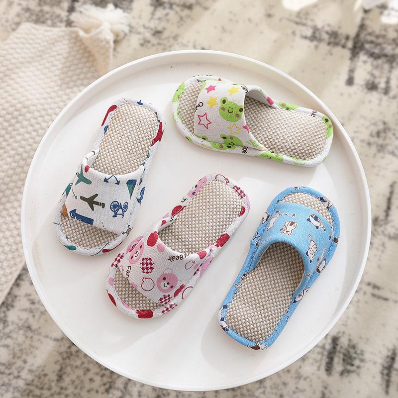 New Linen Shoes, Slippers, Children's Simple and Indoor Anti-slip