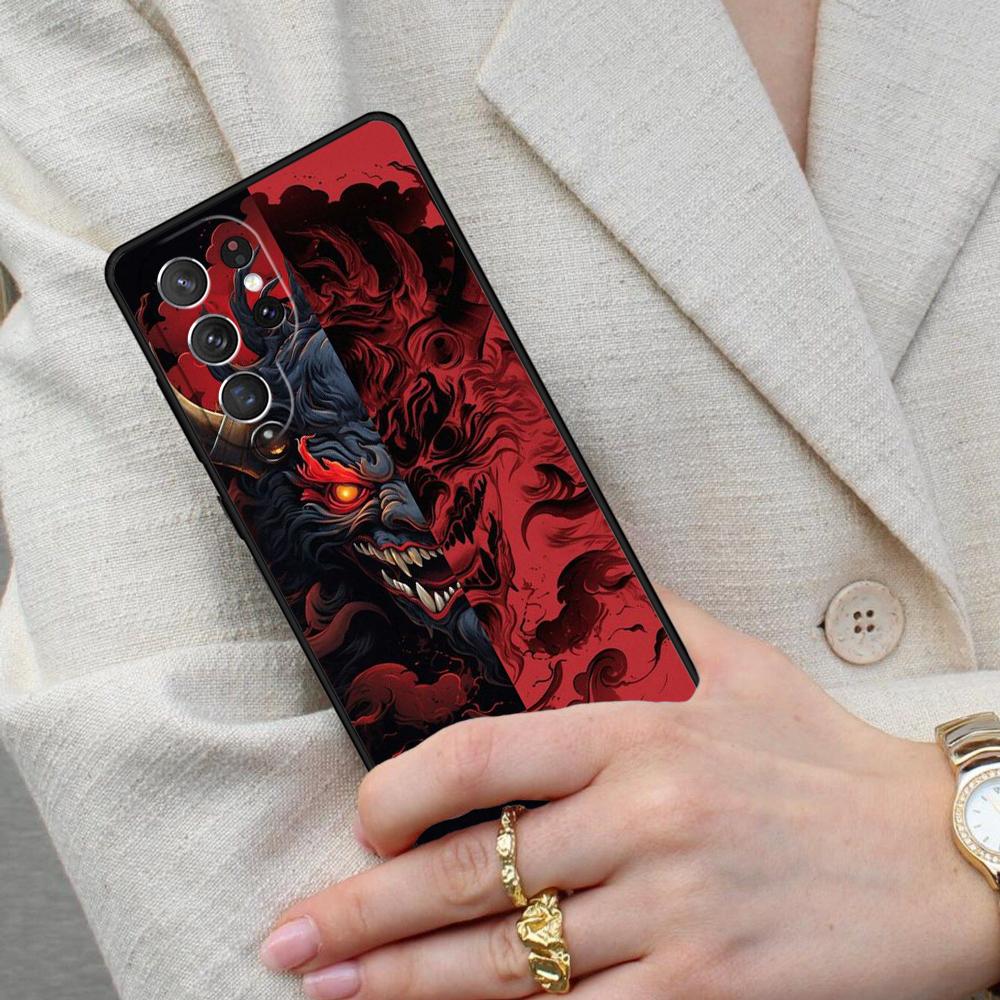Samurai Oni Mask Cell Phone Case for Samsung Galaxy S26 Ultra S25 S24 S23 S22 S21 S20 Note10 Cover