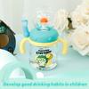 300ML Baby Drinking Cup Feeding Bottle With Straw Cute Whale Squirt Water Cup Drinking Milk Water Bottle with Handle Leakproof