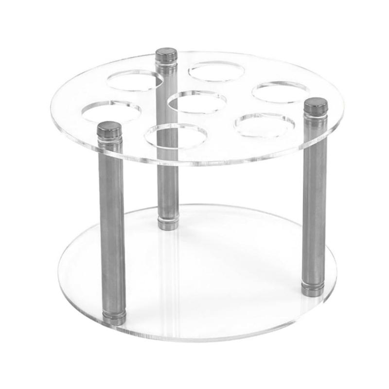

Clear Acrylic Round 7 Slot Organizers For Flavor Cartridges Space Saving Storage Solution 1