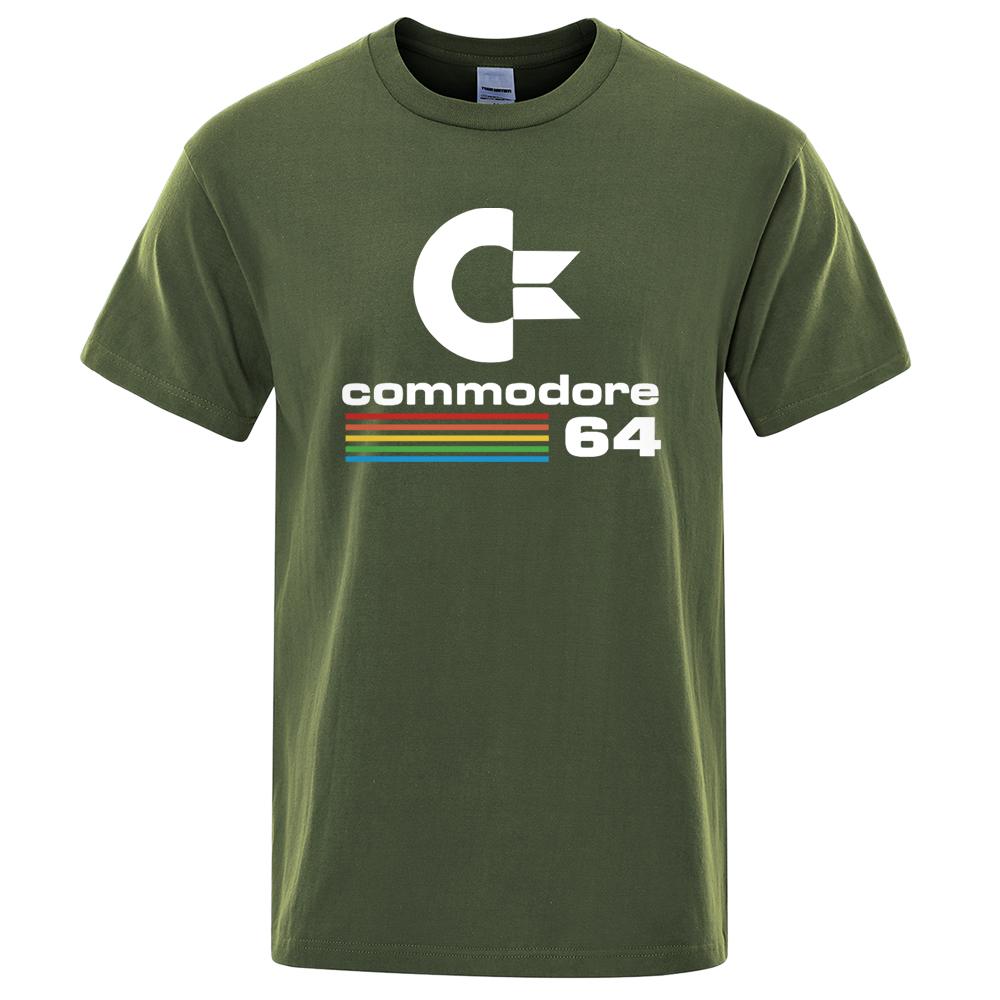 Men T-shirts 2023 Summer Commodore 64 Print T Shirt C64 SID Amiga Retro Cool Design Street Short Sleeve Top Tee Cotton Clothing