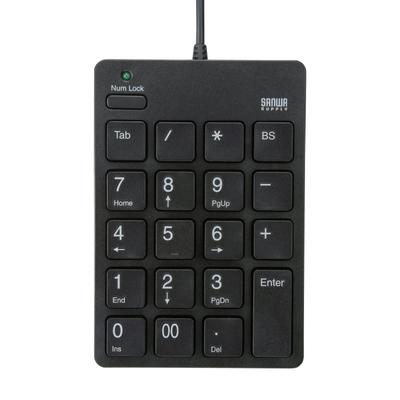 Sanwa Supply Numeric Keypad Wired USB Connection Isolation Key Black Type-C NT-18CUBK