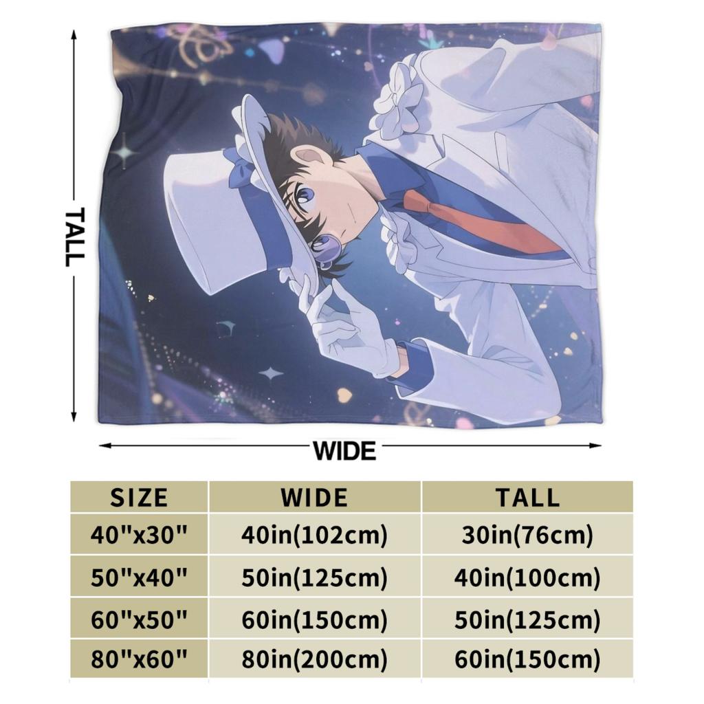 Detective Conan Blanket Coral Fleece Plush Spring Autumn Multi-function Super Soft Throw Blankets for Sofa Bedroom Bedspread