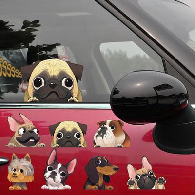 Autoaufkleber Niedlicher Hund Vinylaufkleber Bulldogge Shar Pei Starling Hund Liebliches Styling Kreative Aufkleber für Windschutzscheibe