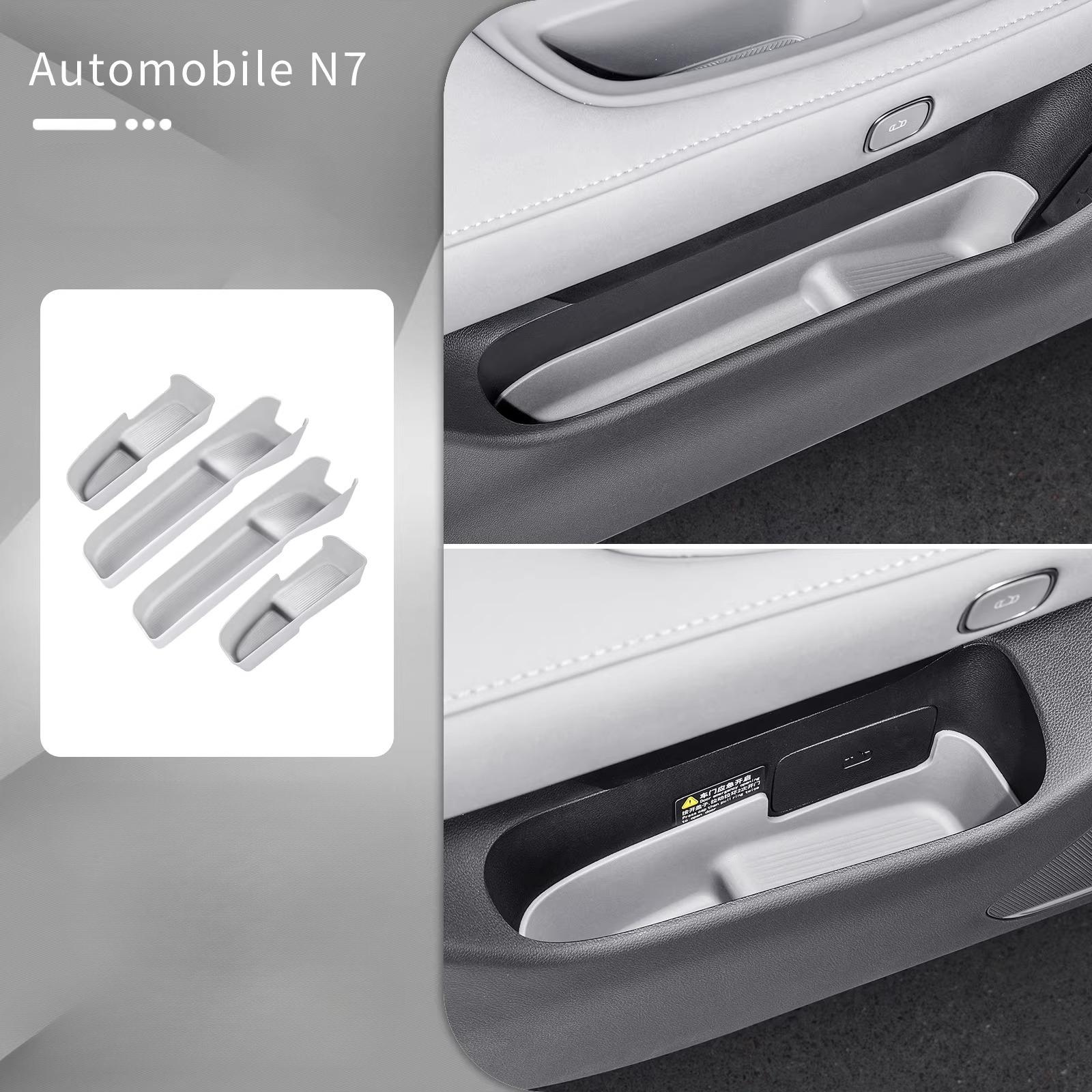 For Nissan N7 Primera Car Door Lower Storage Box TPE Door Groove Waterproof Mat Side Door Organizer Interior Accessories Gray 4pcs