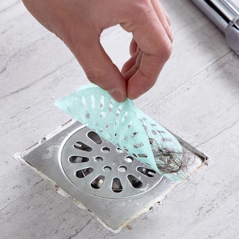 30Pcs Disposable Sink Filter Shower Drain Sticker Drain Hair Catcher Drain Cover