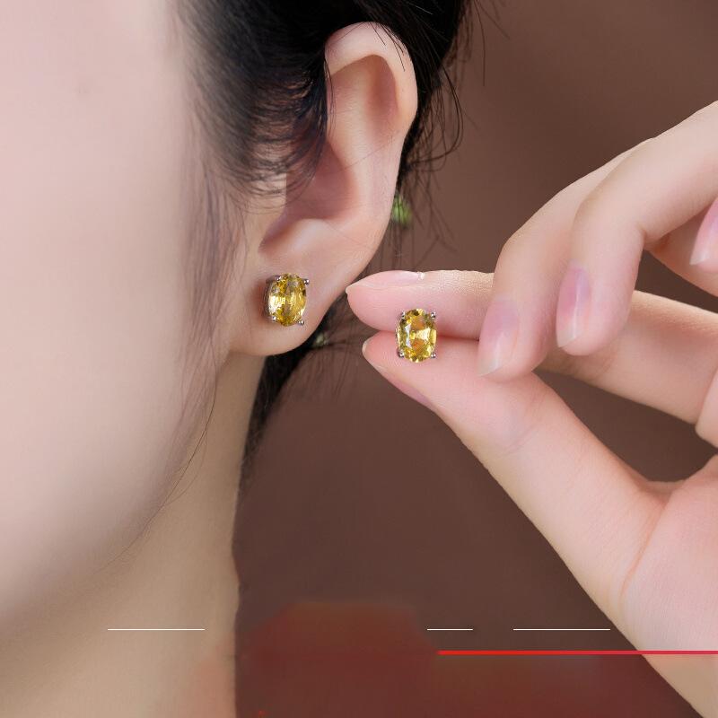 

Zir*****val earrings Korean simple high-end stud earrings versatile fashion niche temperament earrings women